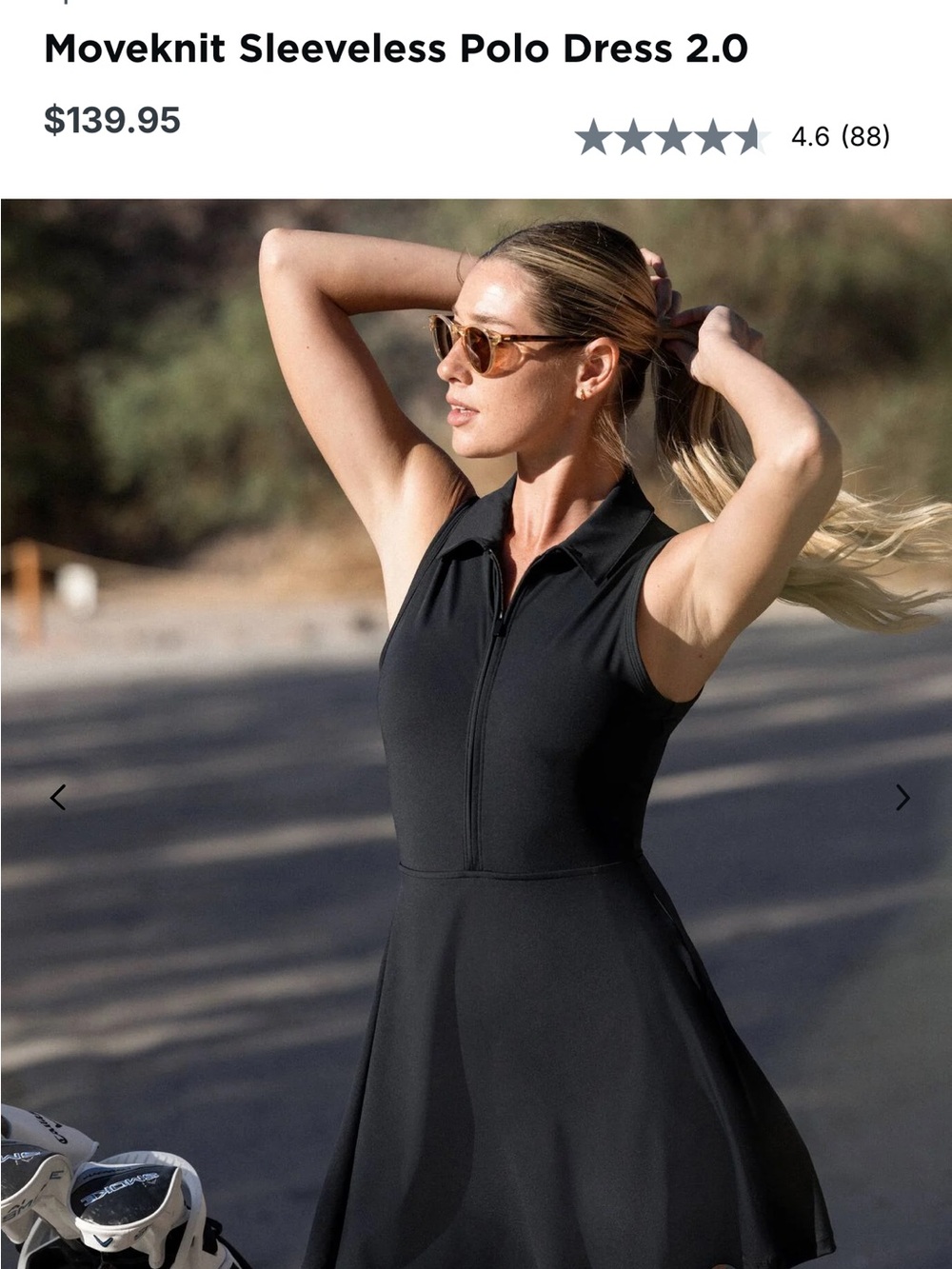 Travis Mathew Black Sleeveless Polo golf Dress
